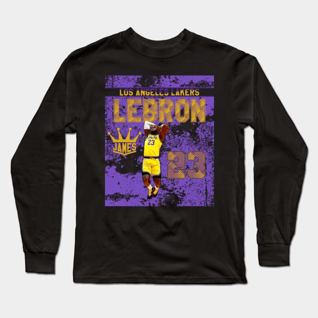 Lebron james || los angeles lakers Long Sleeve T-Shirt by Aloenalone